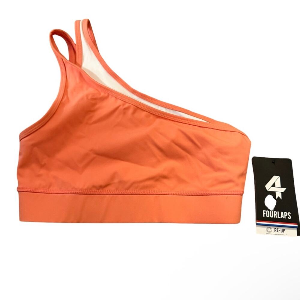 4 Laps Solo Sports Bra Peach Orange White Size XS Retail $64 New with Tags